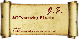 Jávorszky Placid névjegykártya